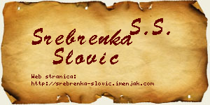 Srebrenka Slović vizit kartica
